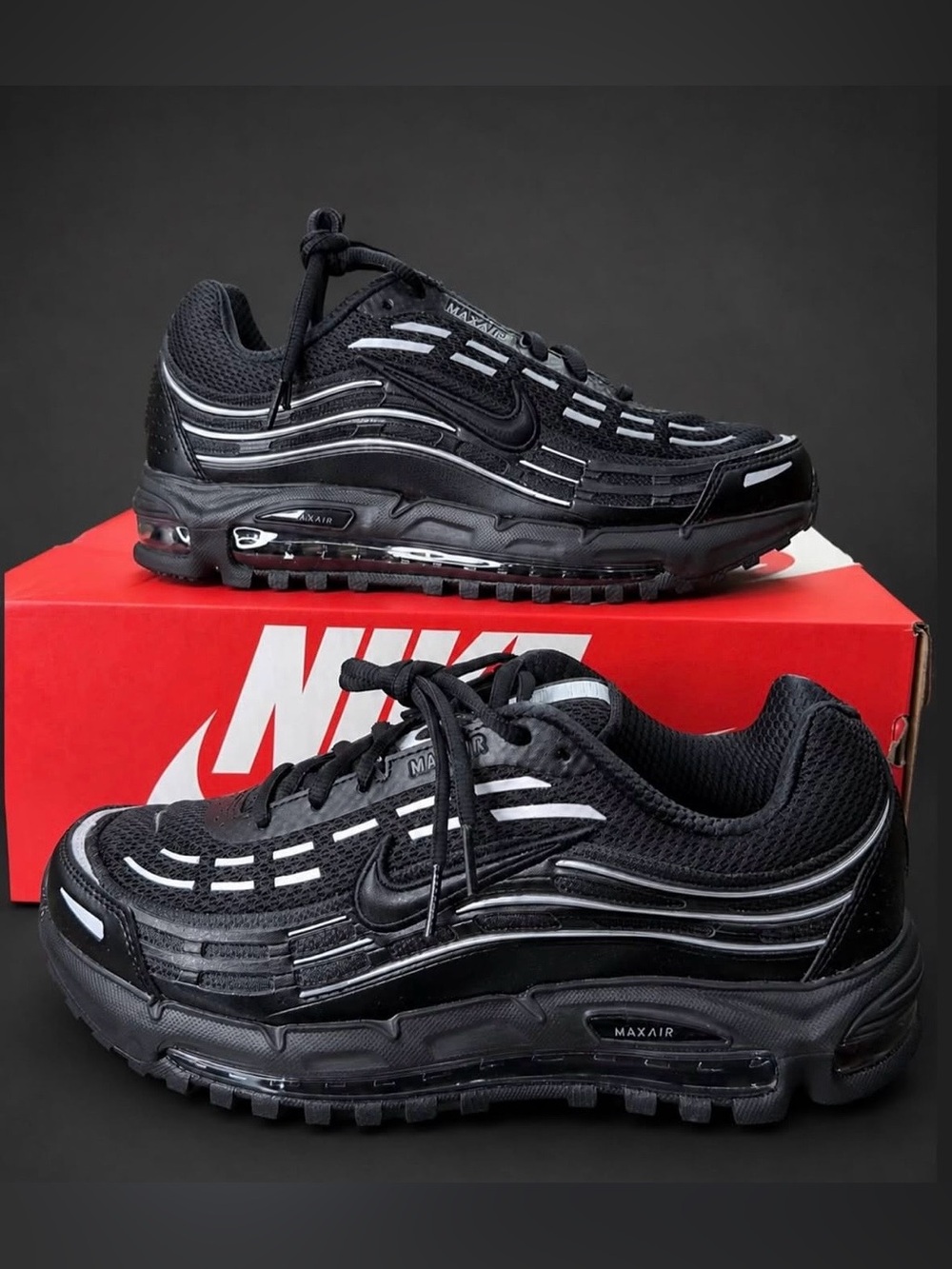Nike Air Max TL 2.5 🔥 Running Shoes Black Metallic Silver FZ4110-002 Size 11 13
